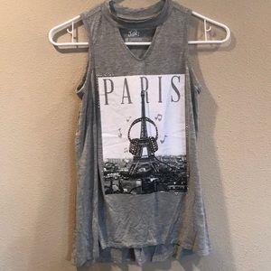 Triangle cutout Paris tank top